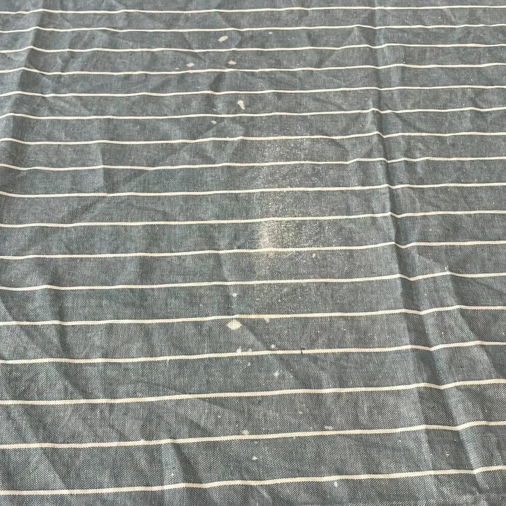 Pottery Barn Linen Shower Curtain Grey Stripe 72